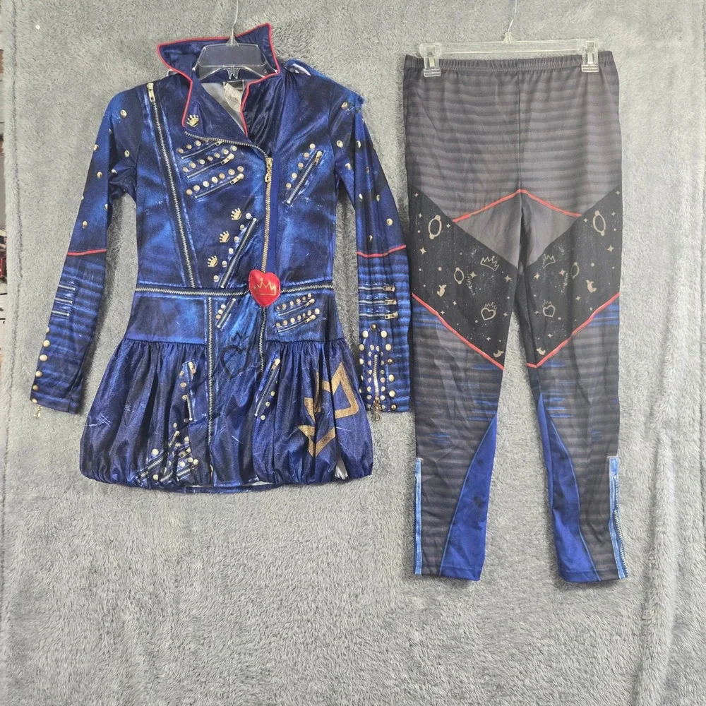 Disney Descendants 2 Evie Costume Kids XL 14-16 Blue Dress Leggings 431
